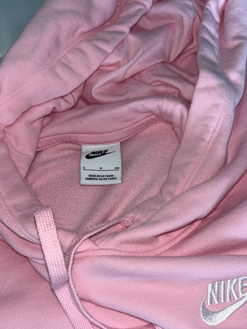 Nike Pink Hooded Sweatshirt with White Swoosh - Picture 2 of 2